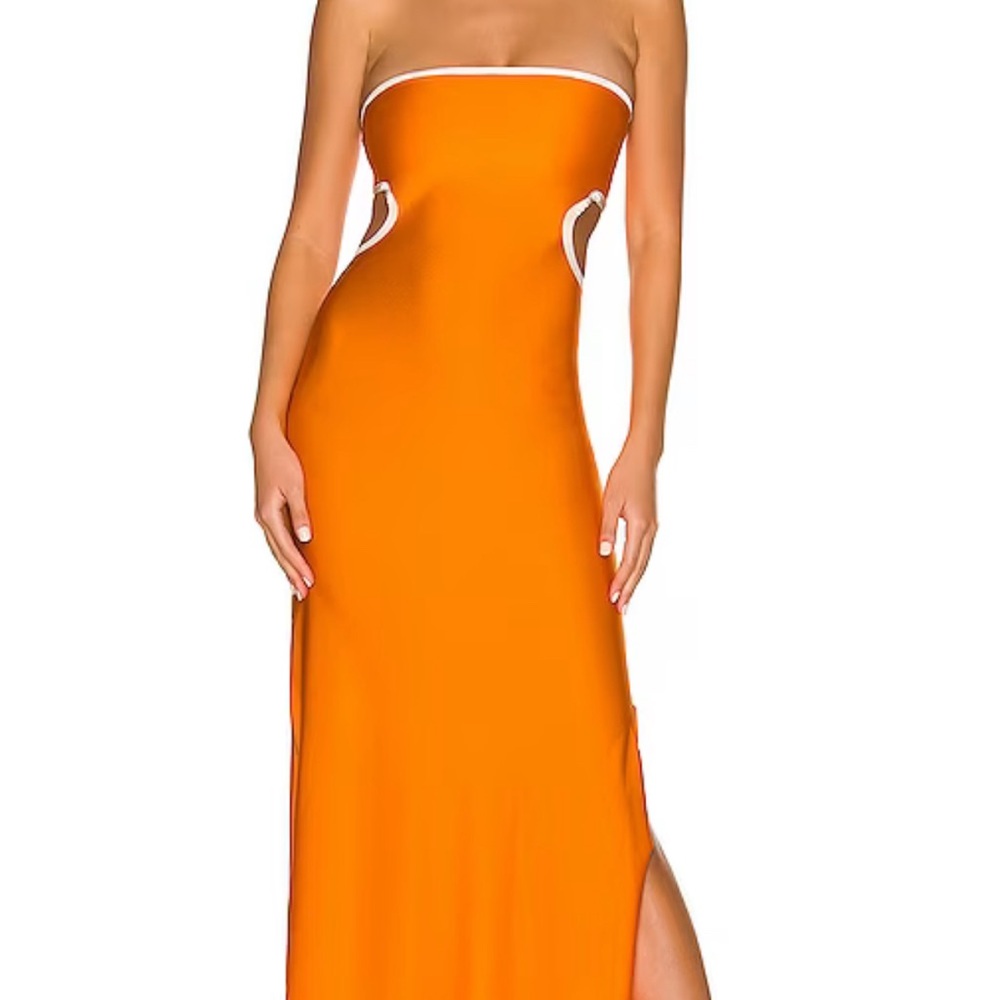 Baobab Orange Strapless Dress